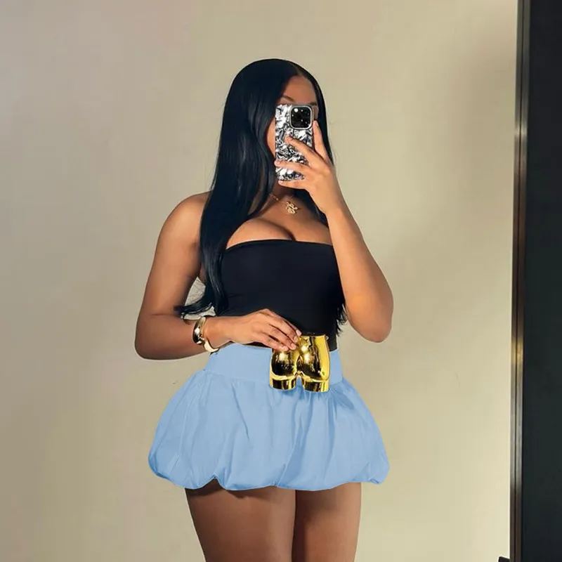 Bubble Mini Skirt Blue - Liora Studio