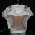 Crystal Back Oversized Hoodie White - Liora Studio