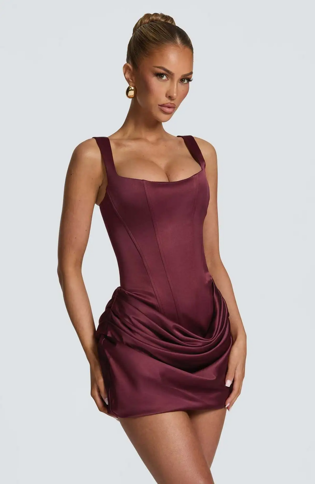 Corset Mini Dress Burgundy - Liora Studio