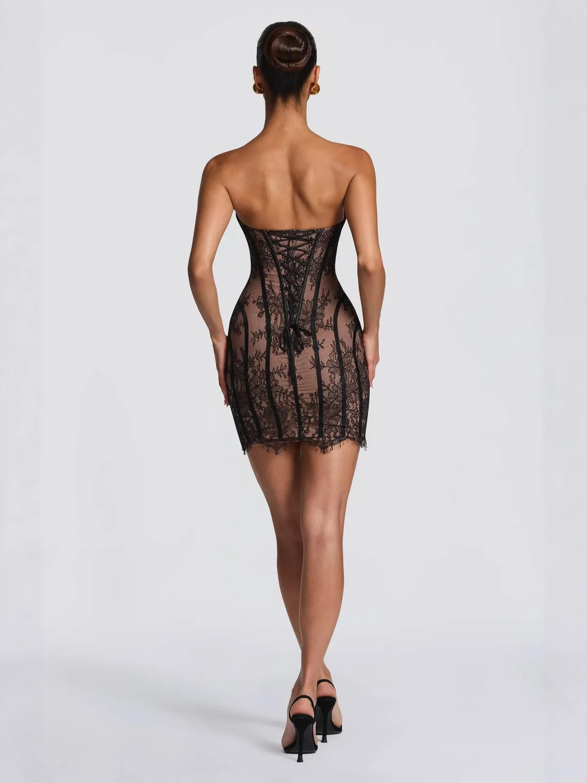 Strapless Lace Corset Mini Dress - Liora Studio