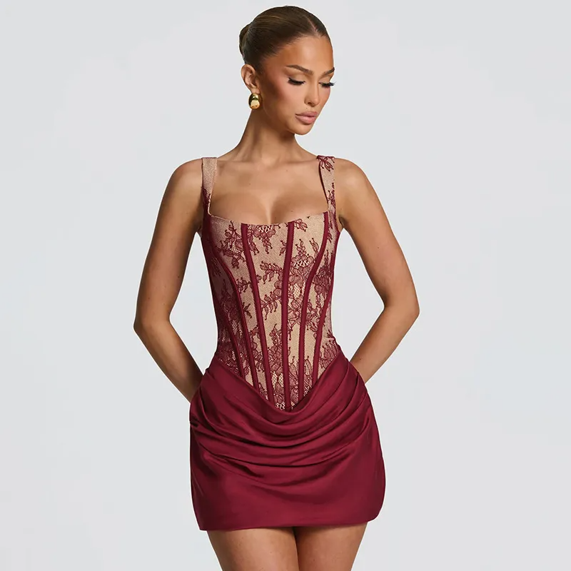 Strapless Lace Corset Mini Dress - Liora Studio